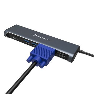 ADAM elements CASA HUB A03, 5-in-1 USB-C Multi-Port Adapter, Grau Adapter