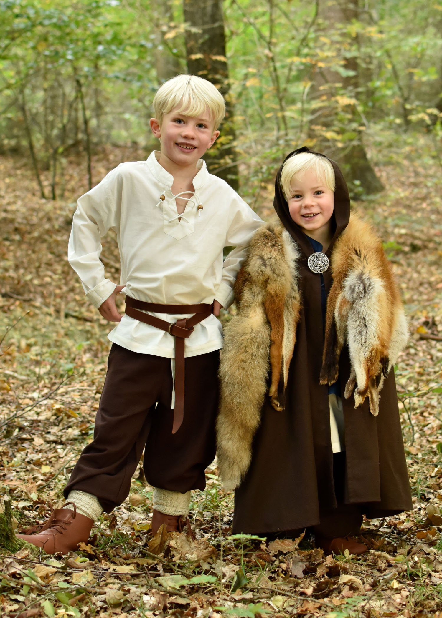 Battle Merchant Ritter-Kostüm Kinder Mittelalter-Umhang Paul, braun