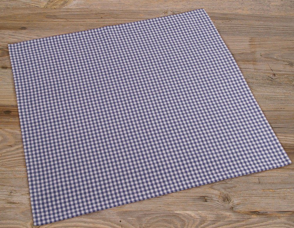 Platzset, Textil Stoff Serviette blau kariert 45x45 cm, matches21 HOME & HOBBY, (1-St)