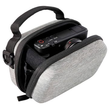 Hama Kameratasche Hardcase Ambato 80R Kamera-Tasche Grau, Schutz-Hülle Cover Foto-Etui Camera-Bag Gürtelschlaufe Digital-Kamera