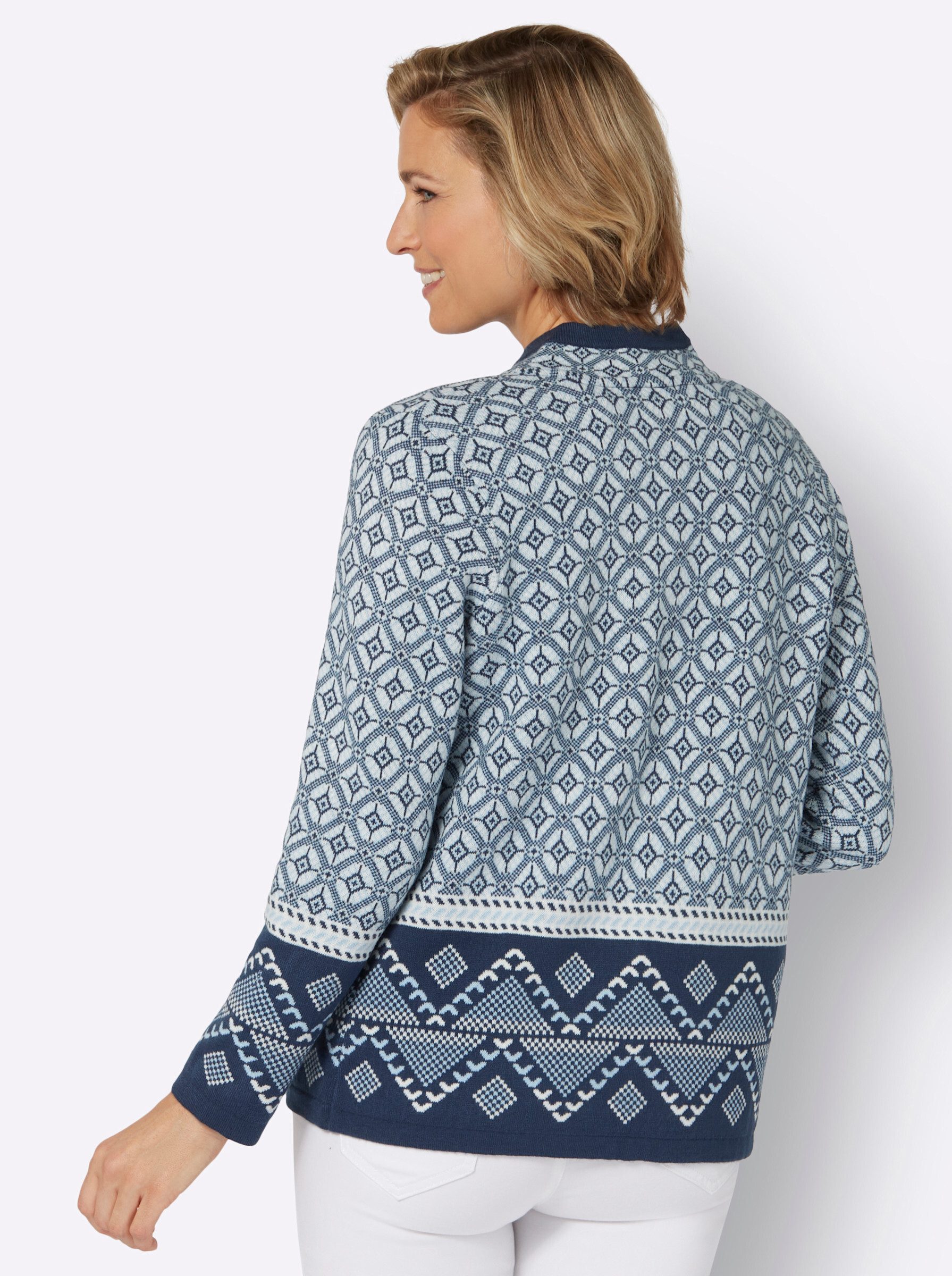 Sieh an! Strickjacke Strickjacke Langarm Jacquard