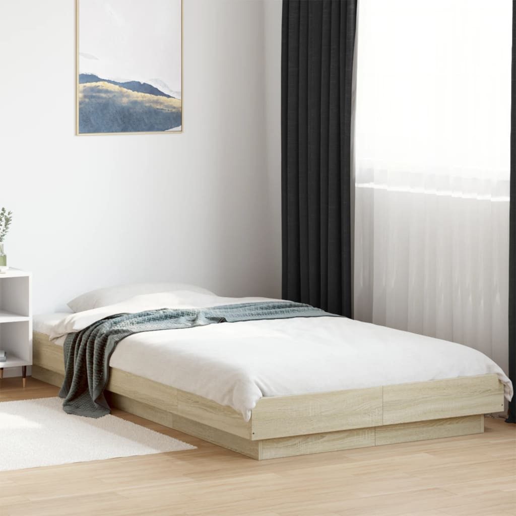Bettgestell Massivholz 202 x 95 x 23 cm in Sonoma-Eiche