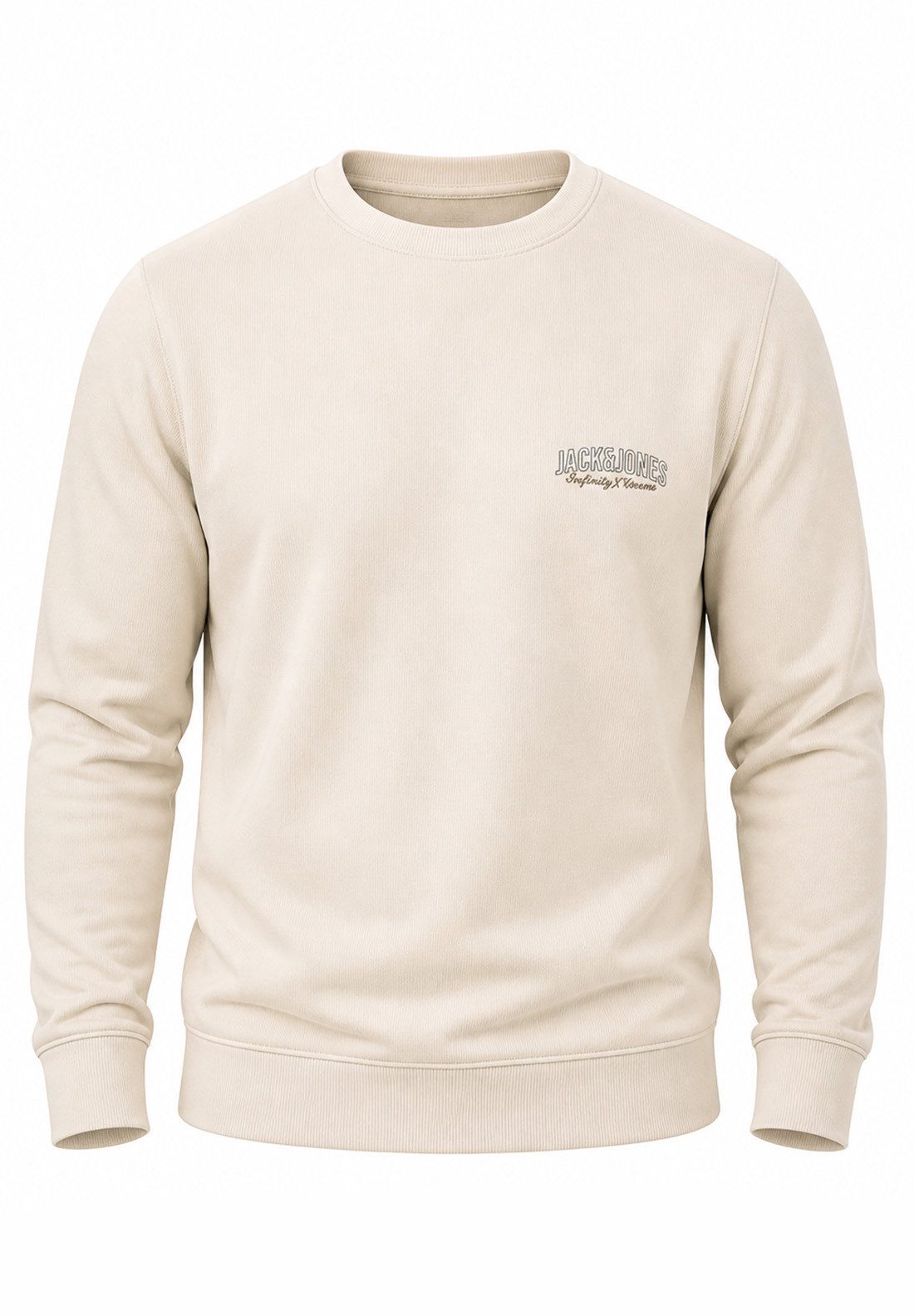 Jack & Jones Sweatshirt Pullover - Rundhalspullover mit Crew-Neck im Regular Fit für Herren Männer Sweatpullover mit Logo-Print aus Baumwollmischung
