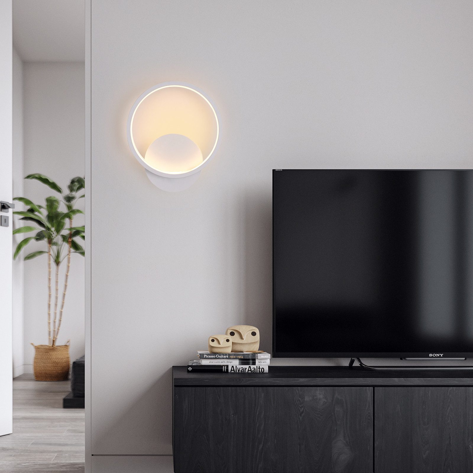Goeco Wandleuchte rund modern, 12W Aluminium günstig online kaufen