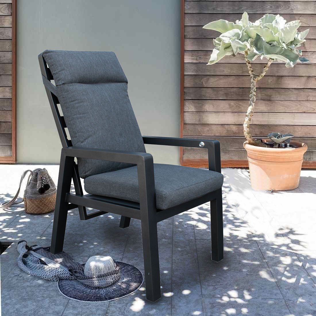 osoltus Sessel osoltus Palma Alu Gartensessel verstellbar Sessel anthrazit  + Kissen