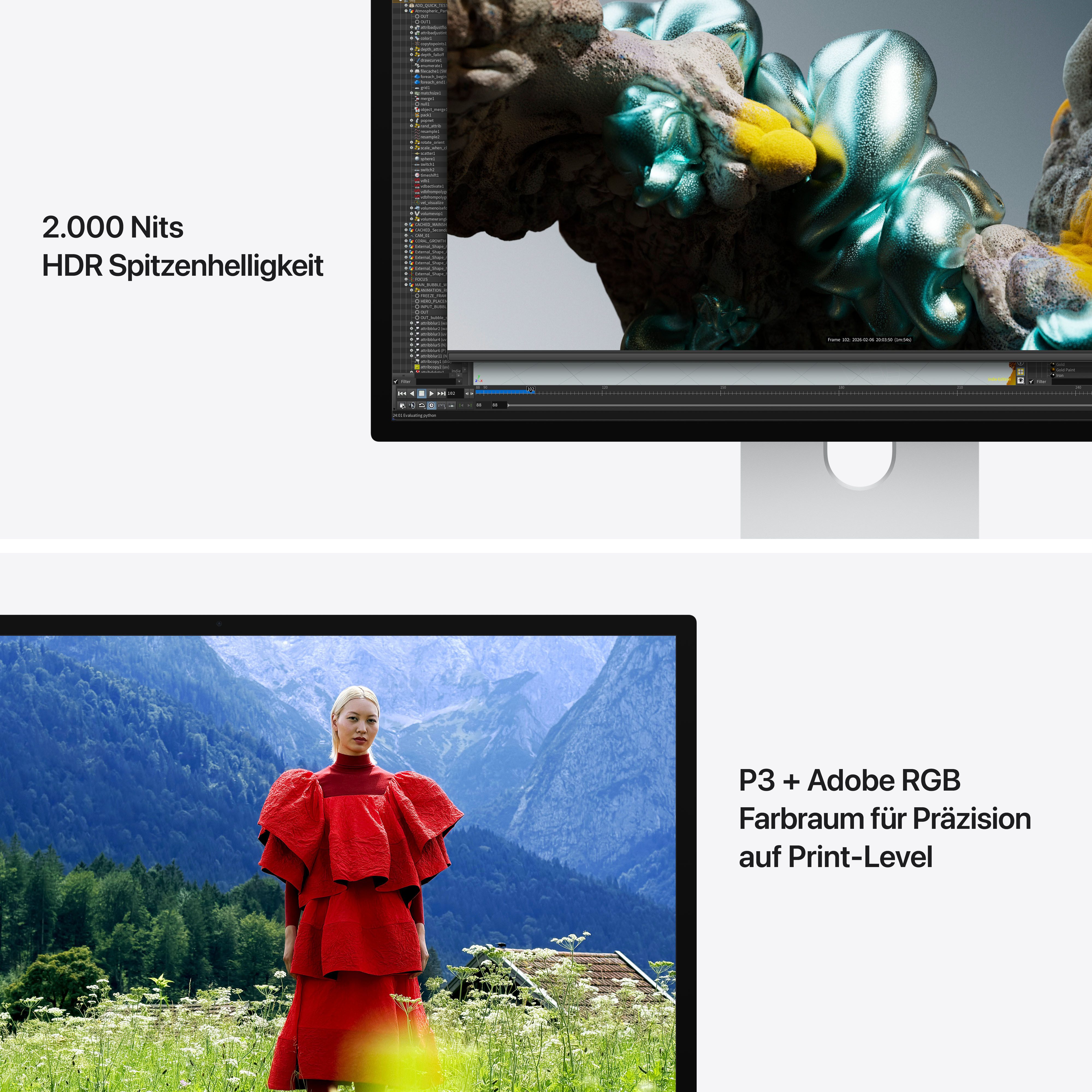 Apple Studio Display XDR LED-Monitor (68,29 cm/27 ", 5120 x 2880 px, 5K, 120 Hz, Retina XDR, Nanotexturglas - VESA mount Adapter (Fuß nicht inkludiert)