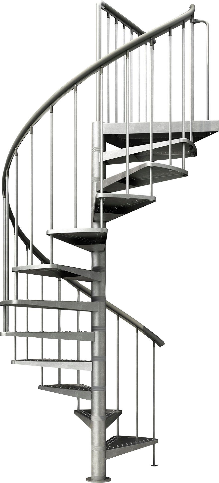 Dolle Außentreppe Gardenspin, für Geschosshöhen bis 352,5 cm, Stufen offen, Metall