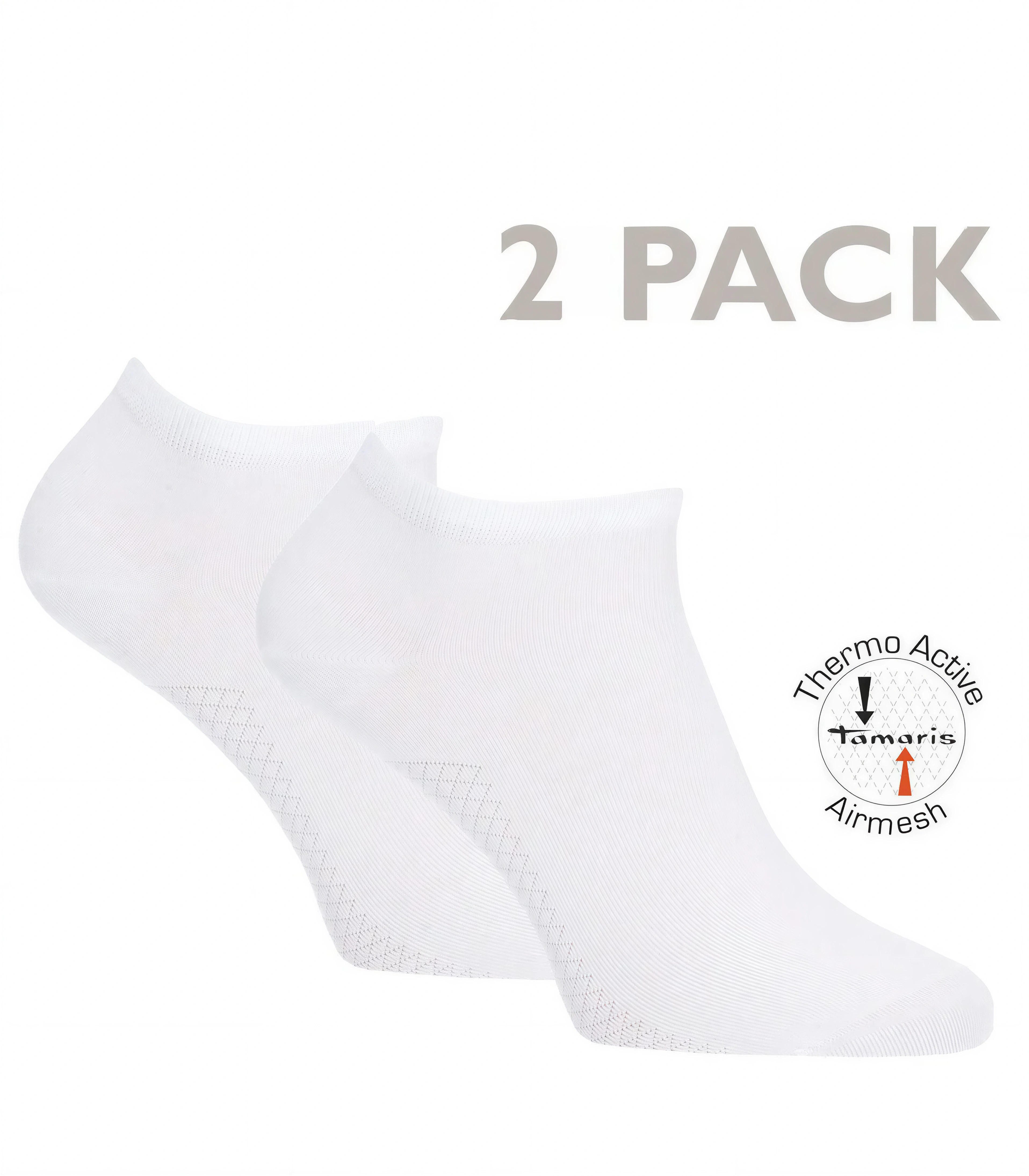 Tamaris Sneakersocken Damen Bambus mit Active Airmesh Sohle (Set, 2-Paar, 2 Paare) Thermo-Active Airmesh Sohle