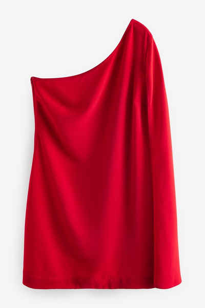 Next One-Shoulder-Kleid Einschulteriges Minikleid mit Cape-Ärmeln (1-tlg)