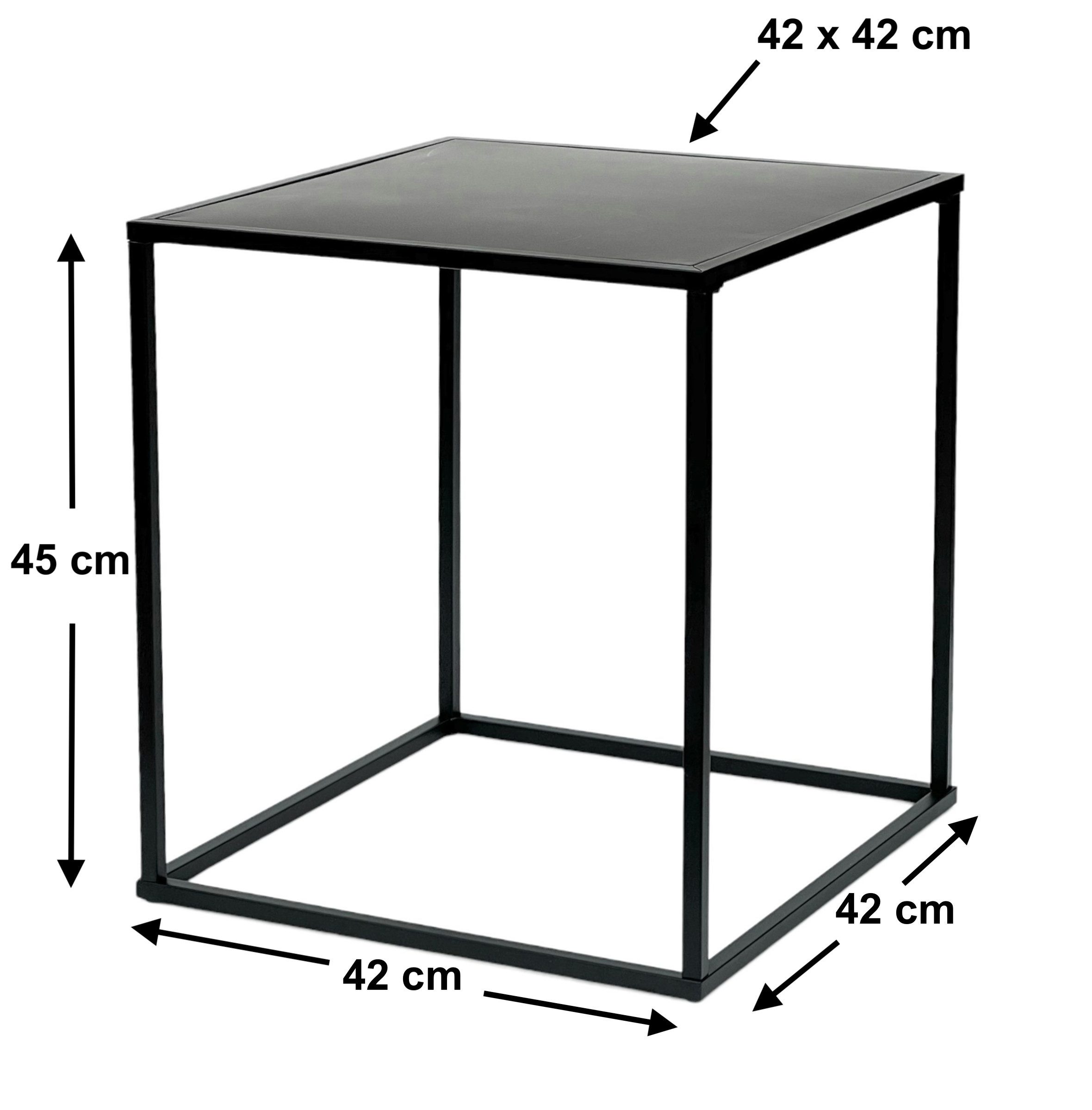 DanDiBo Beistelltisch Couchtisch Schwarz Metall Wohnzimmer günstig online kaufen