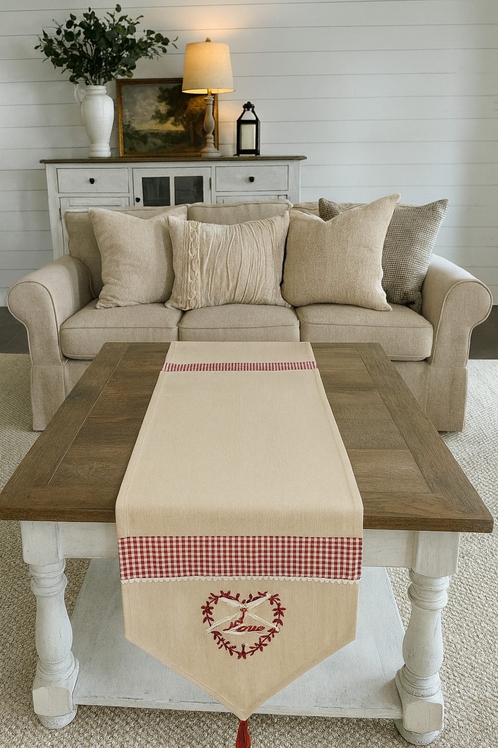 heine home Tischläufer 50x150 cm (1-tlg), Vintage Landhaus Stil