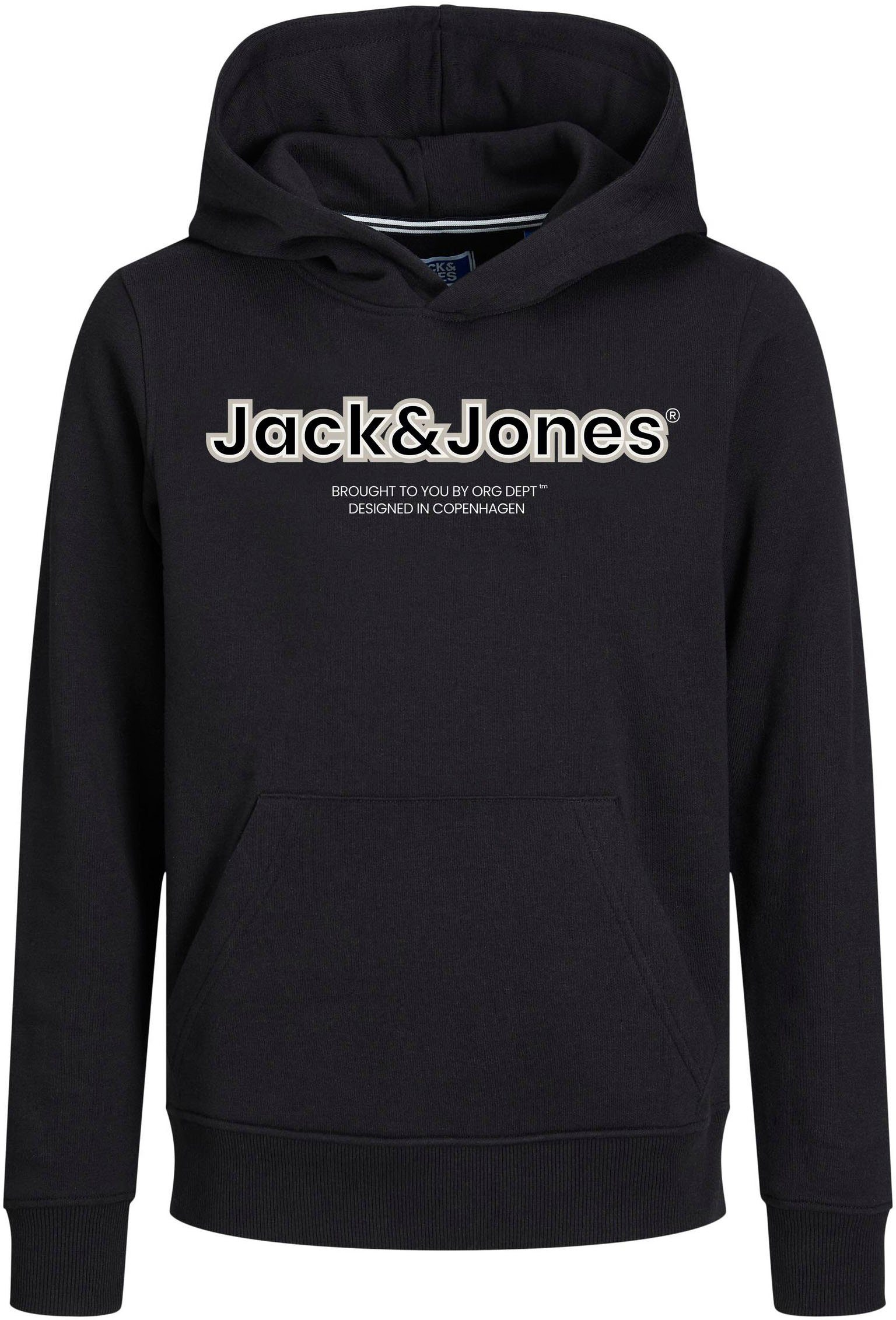 Jack & Jones JNR Black Kapuzensweatshirt JORLAKEWOOD HOOD SWEAT BF Junior