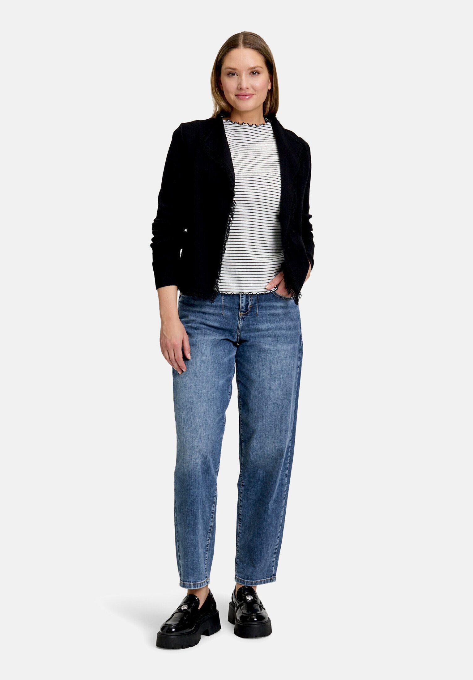 Cartoon Strickjacke Damen mit Fransen (1-tlg)