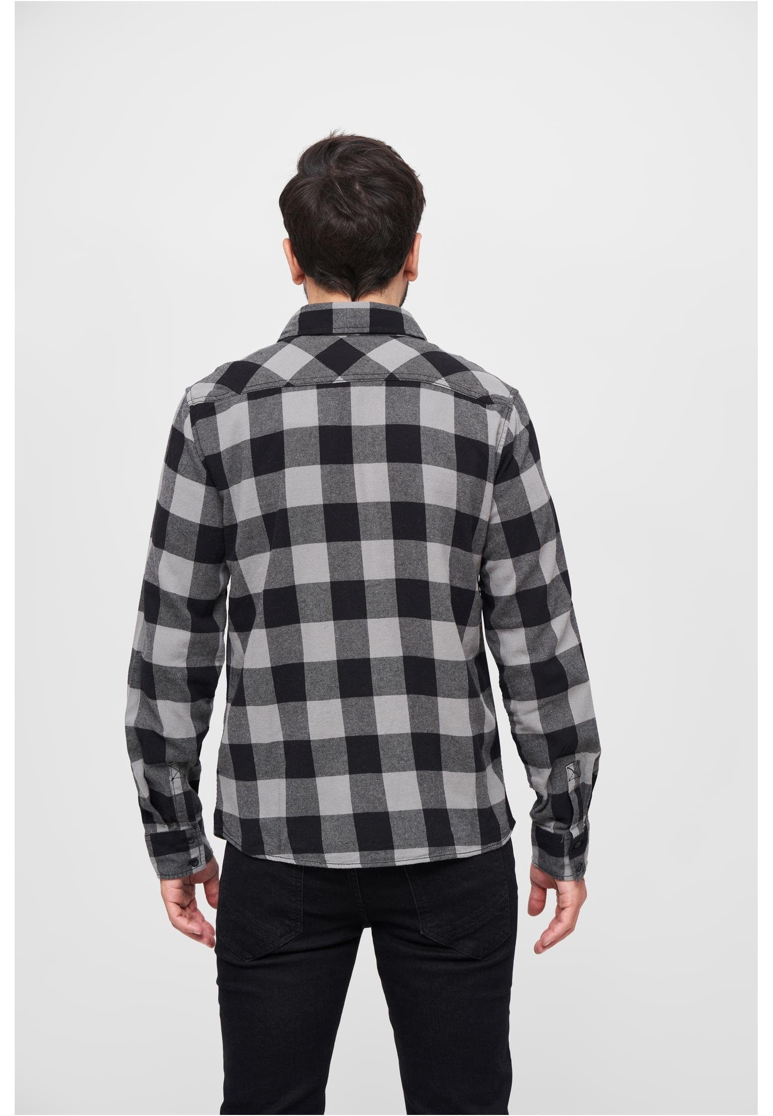 Herren Langarmhemd Shirt Checked (1-tlg) Brandit black-charcoal