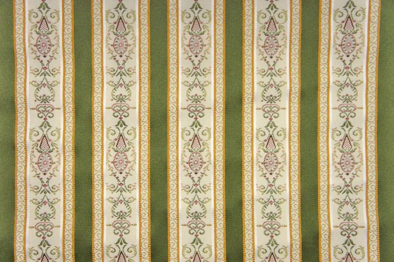 Stofferia Stoff Polsterstoff Taftjacquard Biedermeier Streifen Grün, Meterware