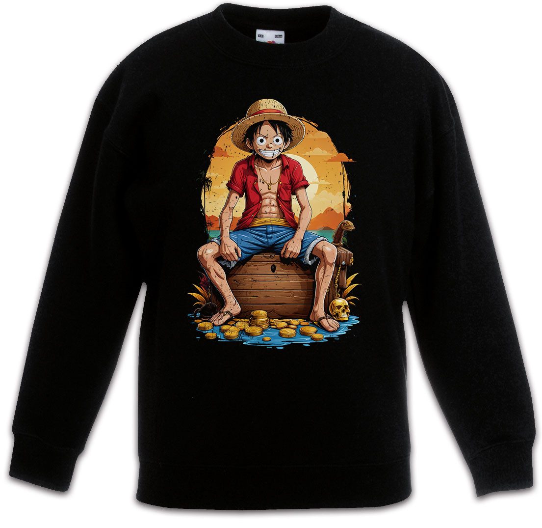 Urban Backwoods Sweatshirt Monkey Smile Ruffy Kinderpullover One Pirate Adventure Anime Piece D (1-tlg) Luffy Treasure Pirates Series