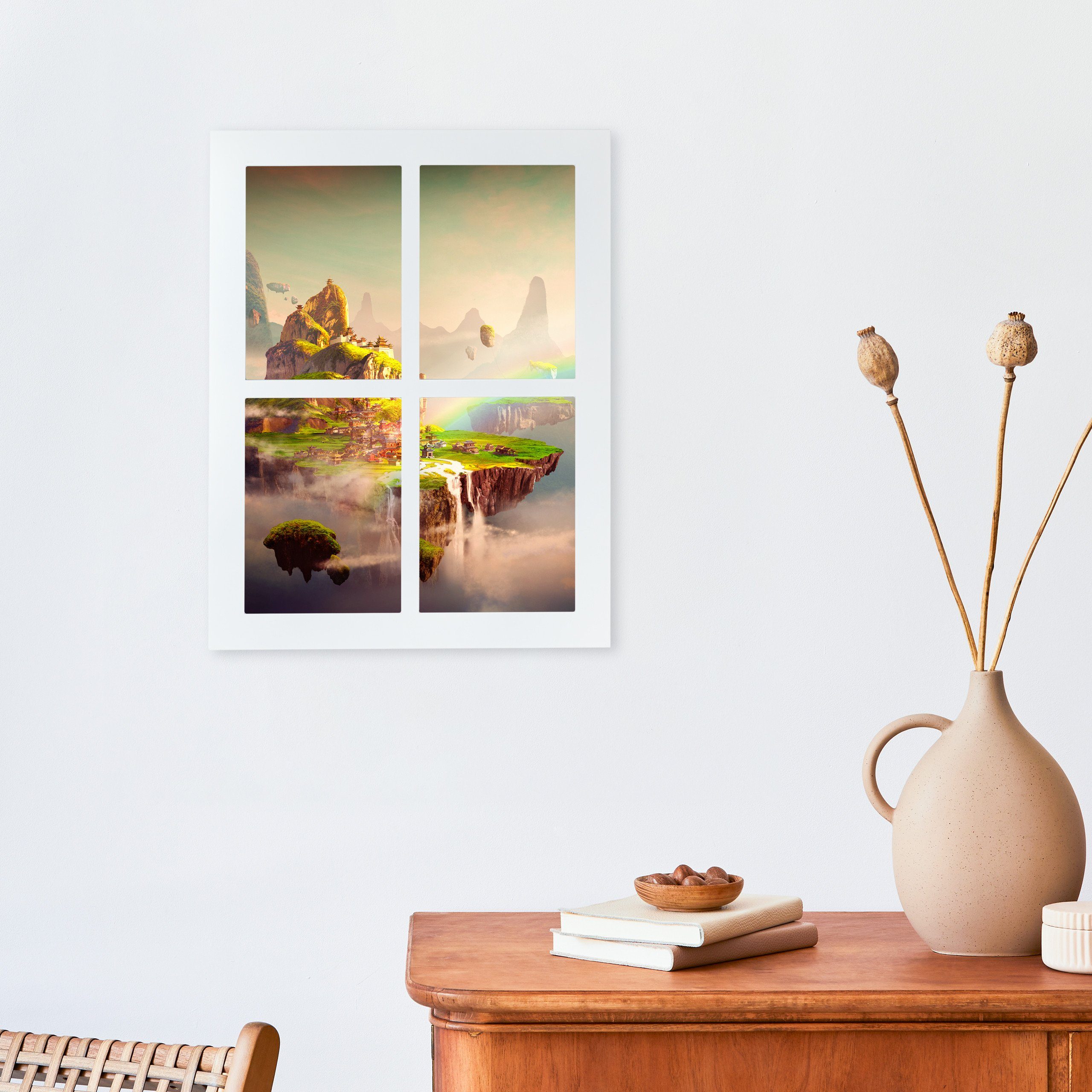 relaxdays Bilderrahmen Collage Bilderrahmen 4 Bilder Collage, weiß günstig online kaufen