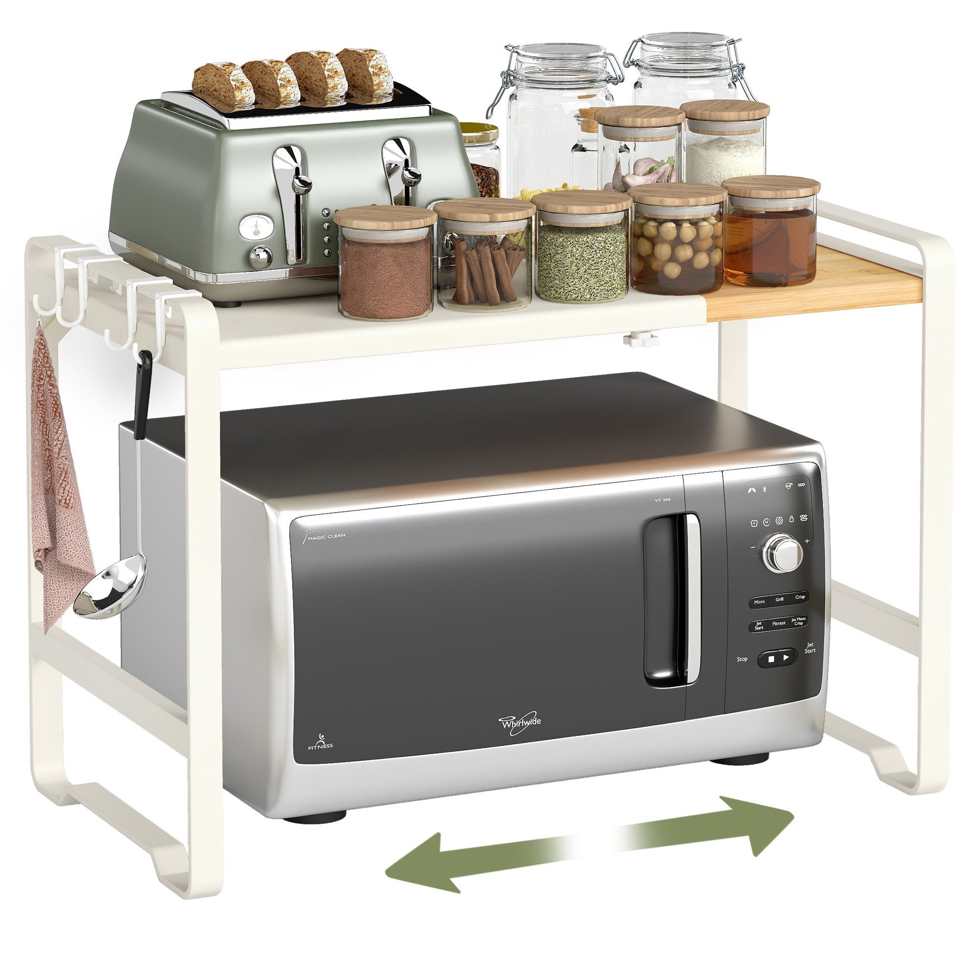 SONGMICS Gewürzregal Erweiterbares Mikrowellen-Regal, Mikrowellenständer, 4 günstig online kaufen