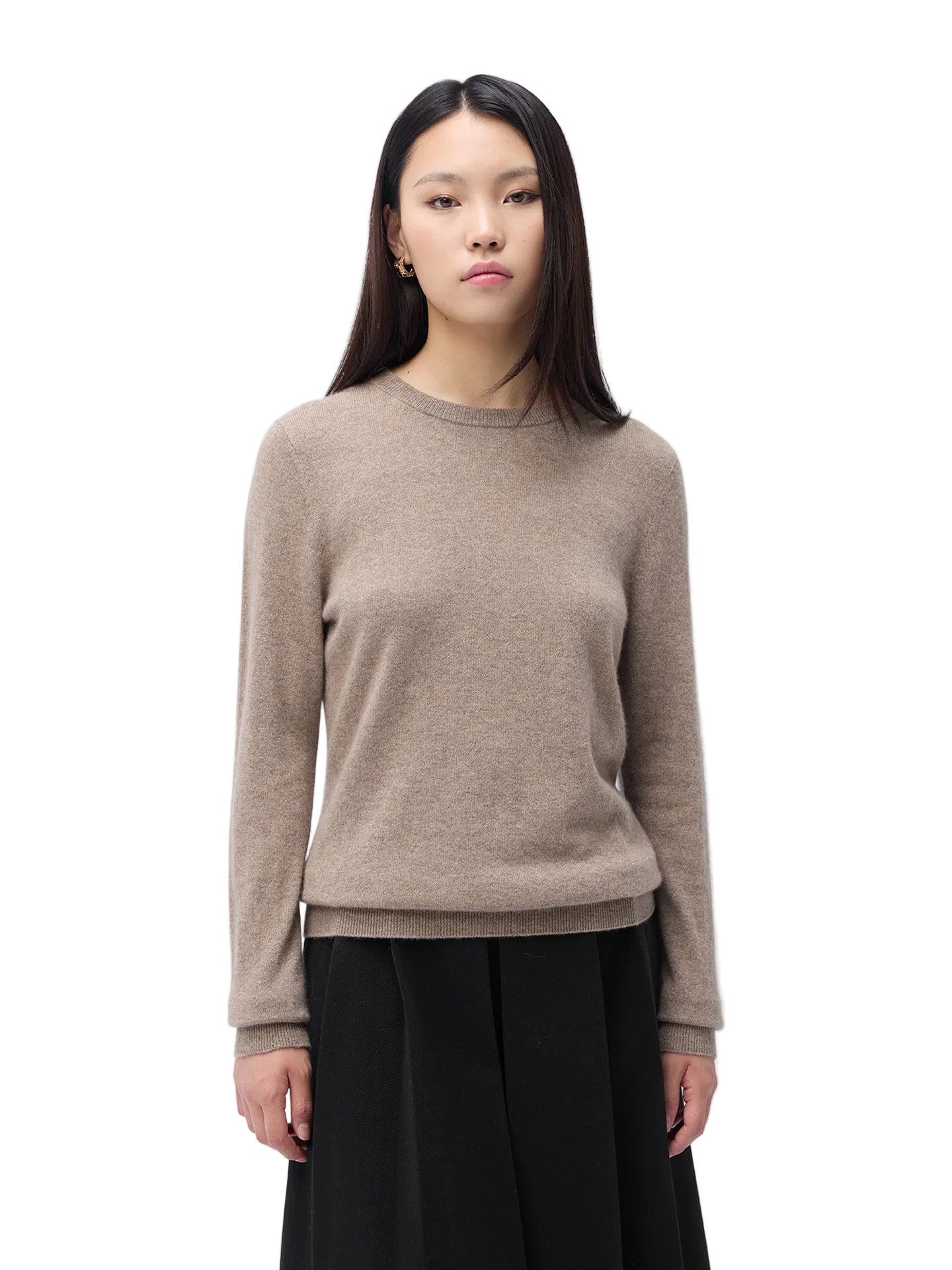 Rundhalspullover Basic Kaschmir-Rundhals-Pullover
