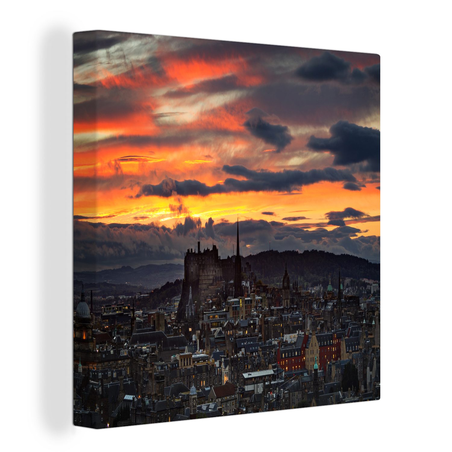 OneMillionCanvasses® Leinwandbild Architektur - Horizont - Edinburgh, (1 St), Leinwand Bilder für Wohnzimmer Schlafzimmer