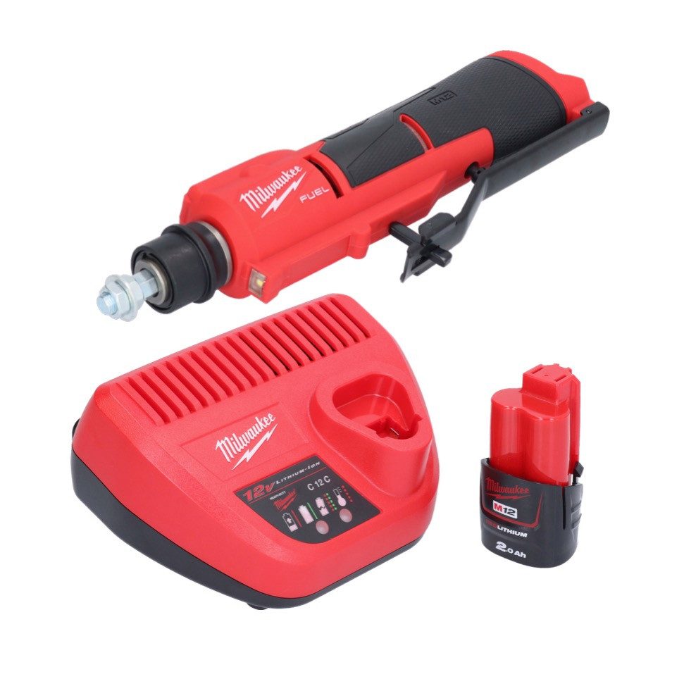 Milwaukee Akku-Geradschleifer M12 FTB-201 Akku Reifenaufrauer 12 V 7/16" Hex Brushless + 1x Akku