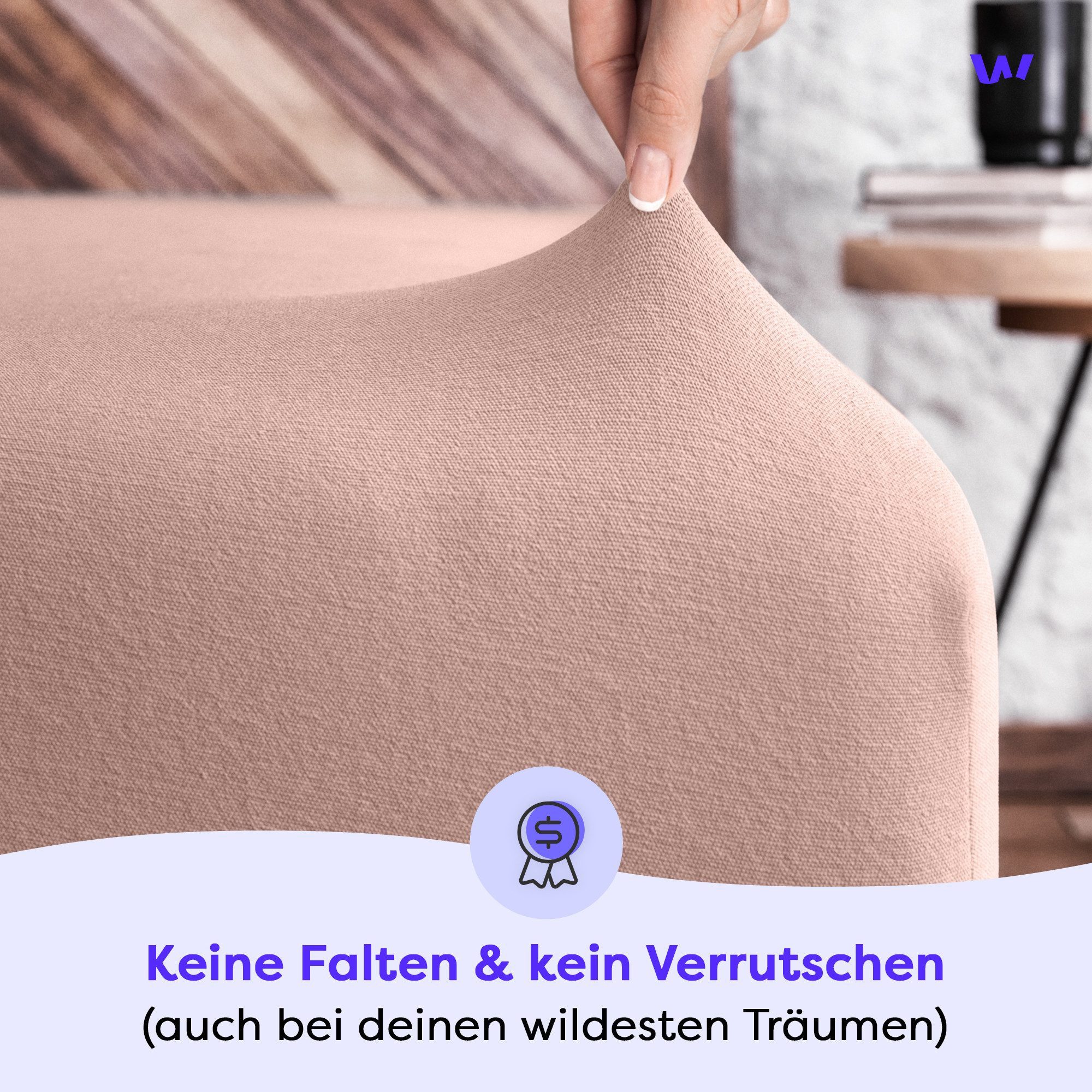 Wolkenfeld Spannbettlaken Boxspringbett Bettlaken - Spannbetttuch für Matratzen bis 40cm, Jersey, Gummizug: rundum, (1 Stück), Elastisch & Rutschfest: 90x200, 1 – Bild 4 von 5