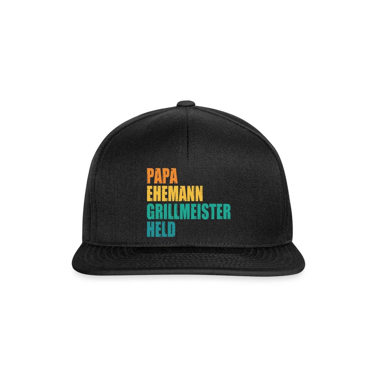 Spreadshirt Snapback Cap Ehemann Grillmeister Papa Held Snapback Cap (1-St)