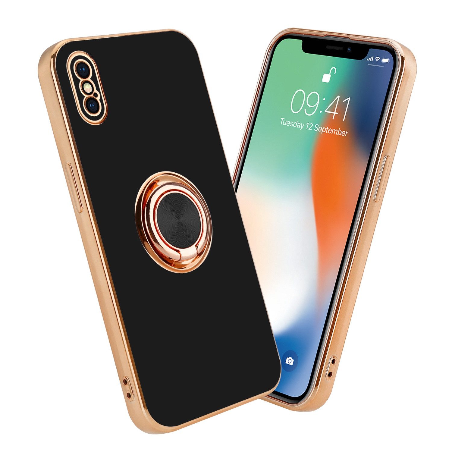 Cadorabo Handyhülle für iPhone XS MAX Hülle Apple iPhone XS MAX, Schutzhülle - TPU Silikon Hülle - mit Kameraschutz und Ring