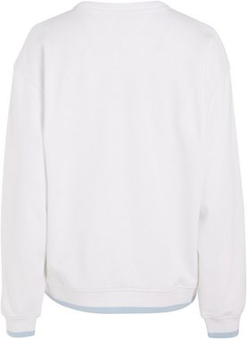 Tommy Jeans Sweater TJW RLX COLLEGIATE 85 SCRPT CREW (1-tlg) mit farblich abgesetzten Rändern