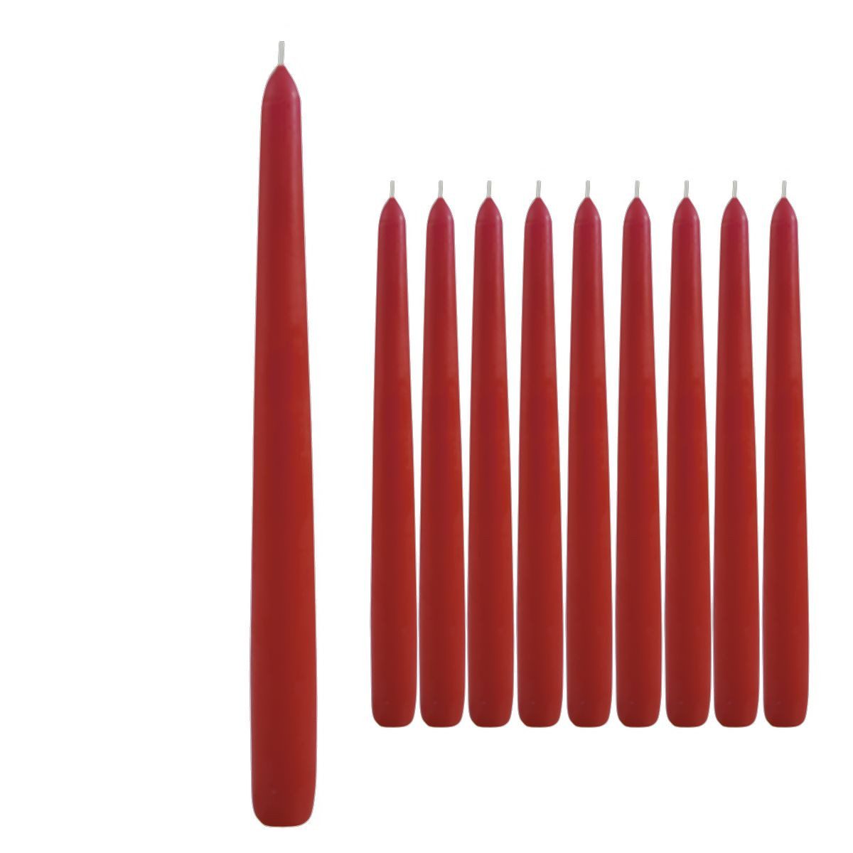 Ebersbacher Kerzenfabrik Adventskerze Leuchterkerzen antik rot 22x240mm 10 Stück
