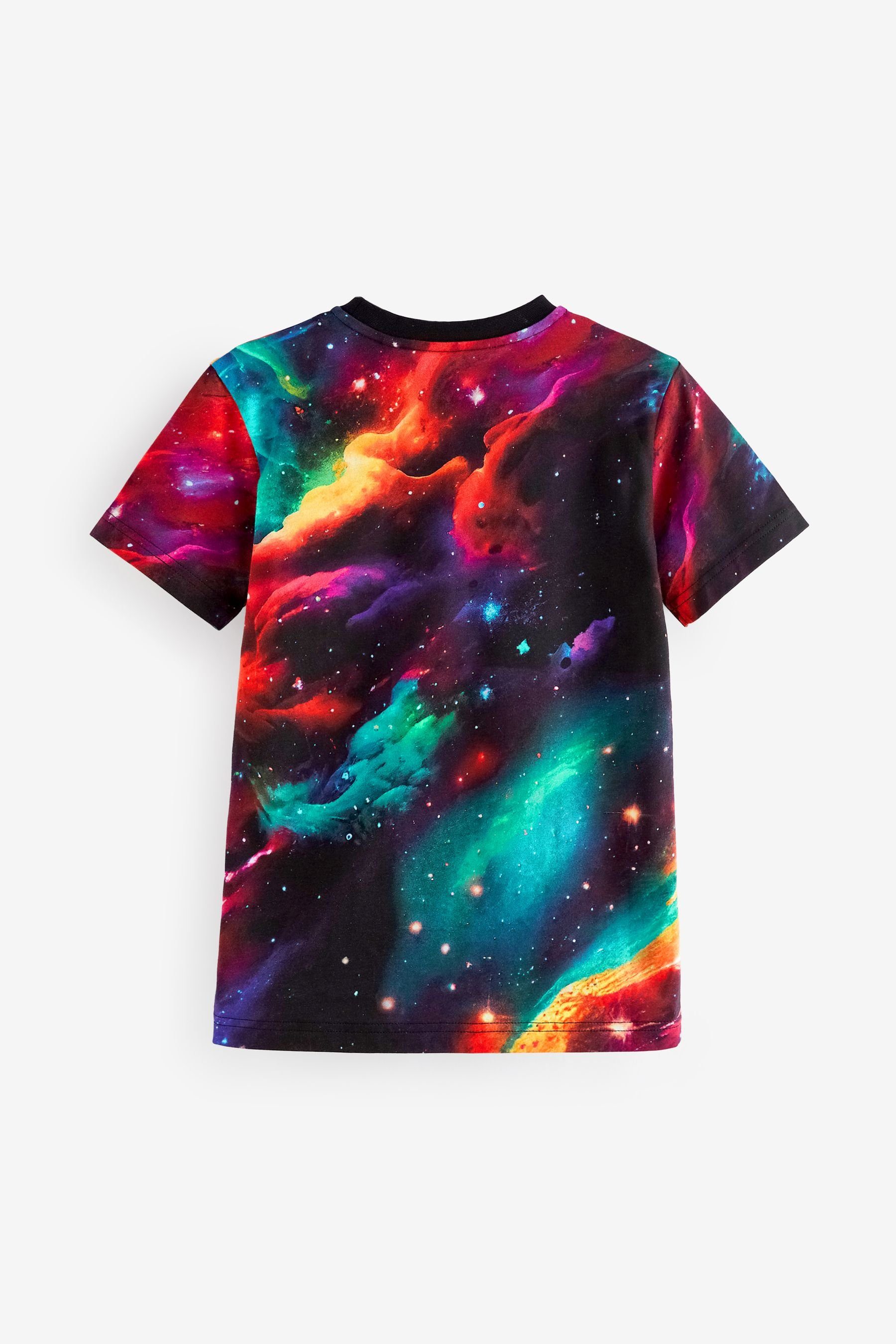 Next Kurzärmeliges Space durchgehendem Print (1-tlg) T-Shirt T-Shirt mit Galaxy