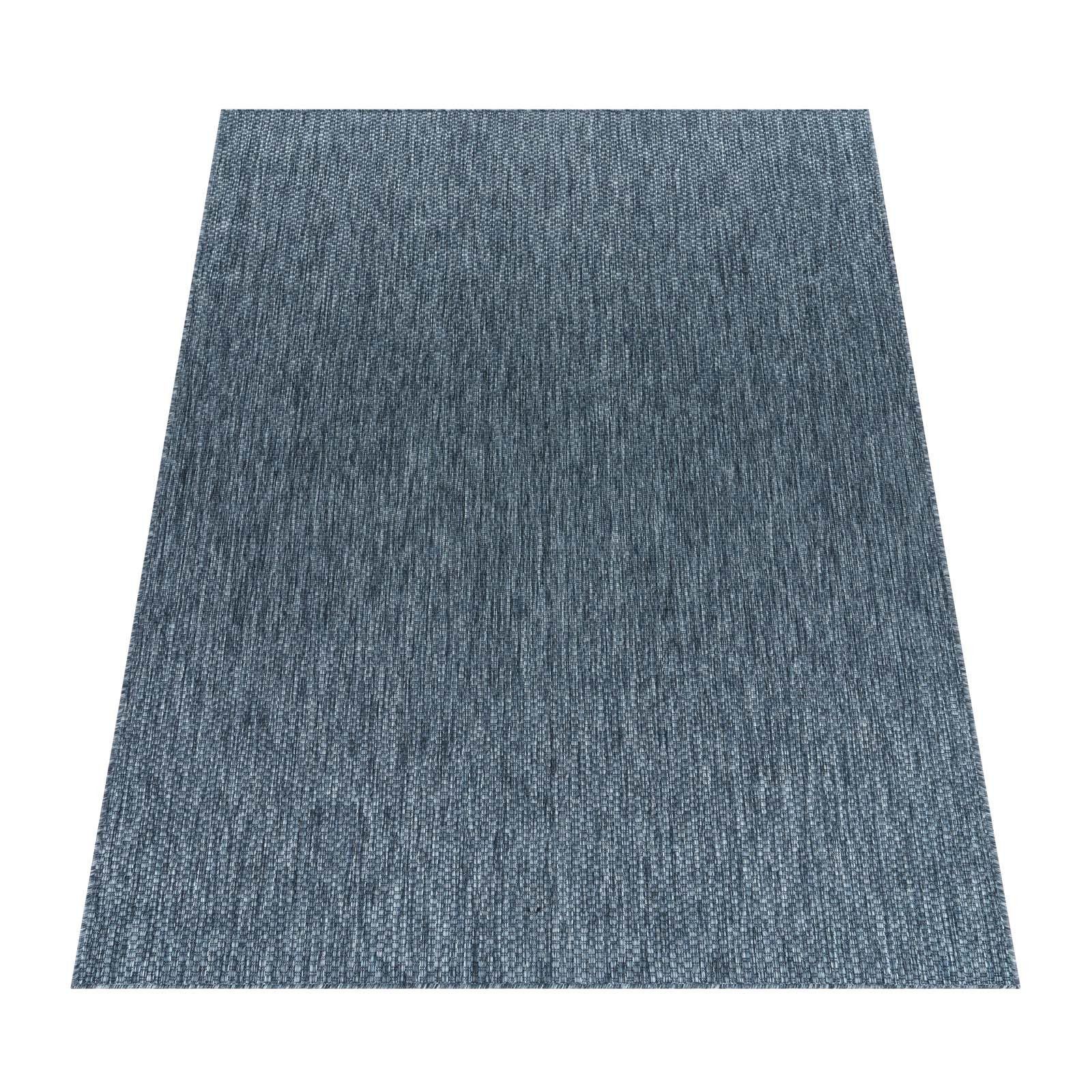 TaraCarpet Teppich Tara Carpet Columbia Meliert In & Outdoor auch für die Küche, rechteckig, Höhe: 5 mm, Balkon Terrasse Wintergarten blau meliert Esszimmer 80x150