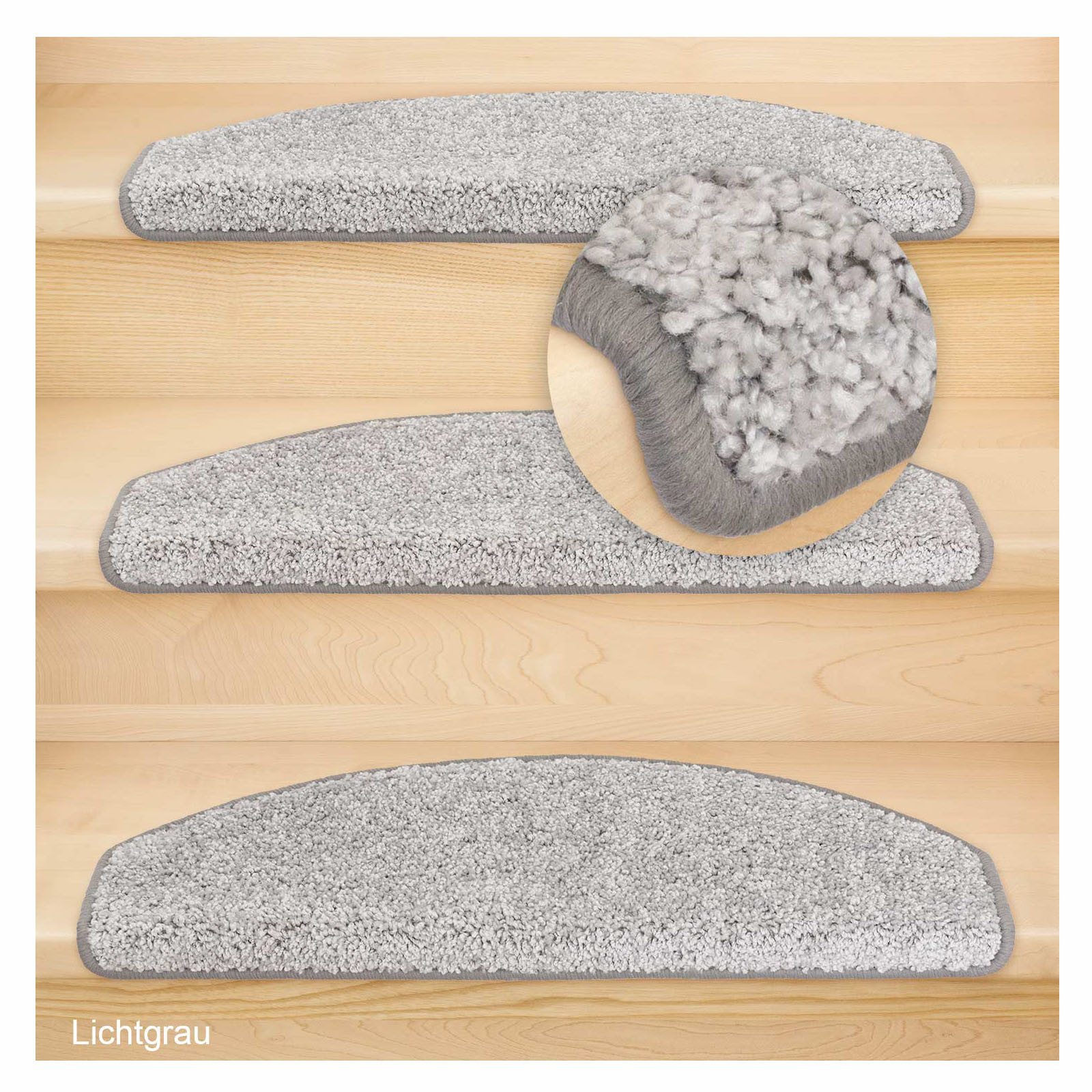 Metzker® Stufenmatte Stufenmatten Marseille Halbrund Lichtgrau 14 Stück, ha günstig online kaufen