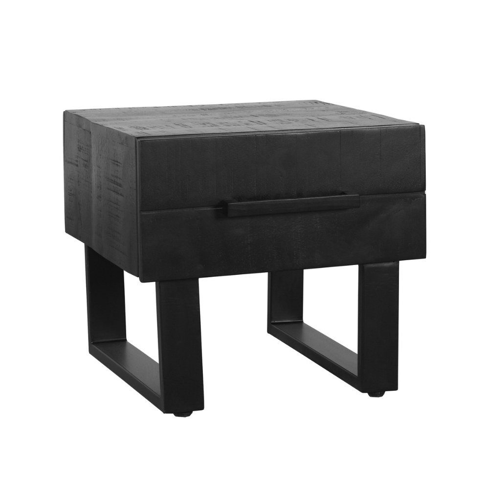 mit Möbel RINGO-Living Schwarz Beistelltisch Mangoholz aus 410x500x4, in Couchtisch Schubladen 2 Keilani