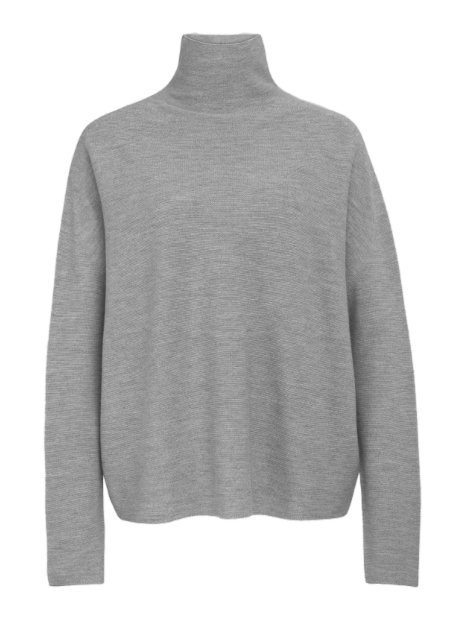 Drykorn Strickpullover grau,Casual,Wolle,Unifarben,Rollkragen,Lang,Oversized