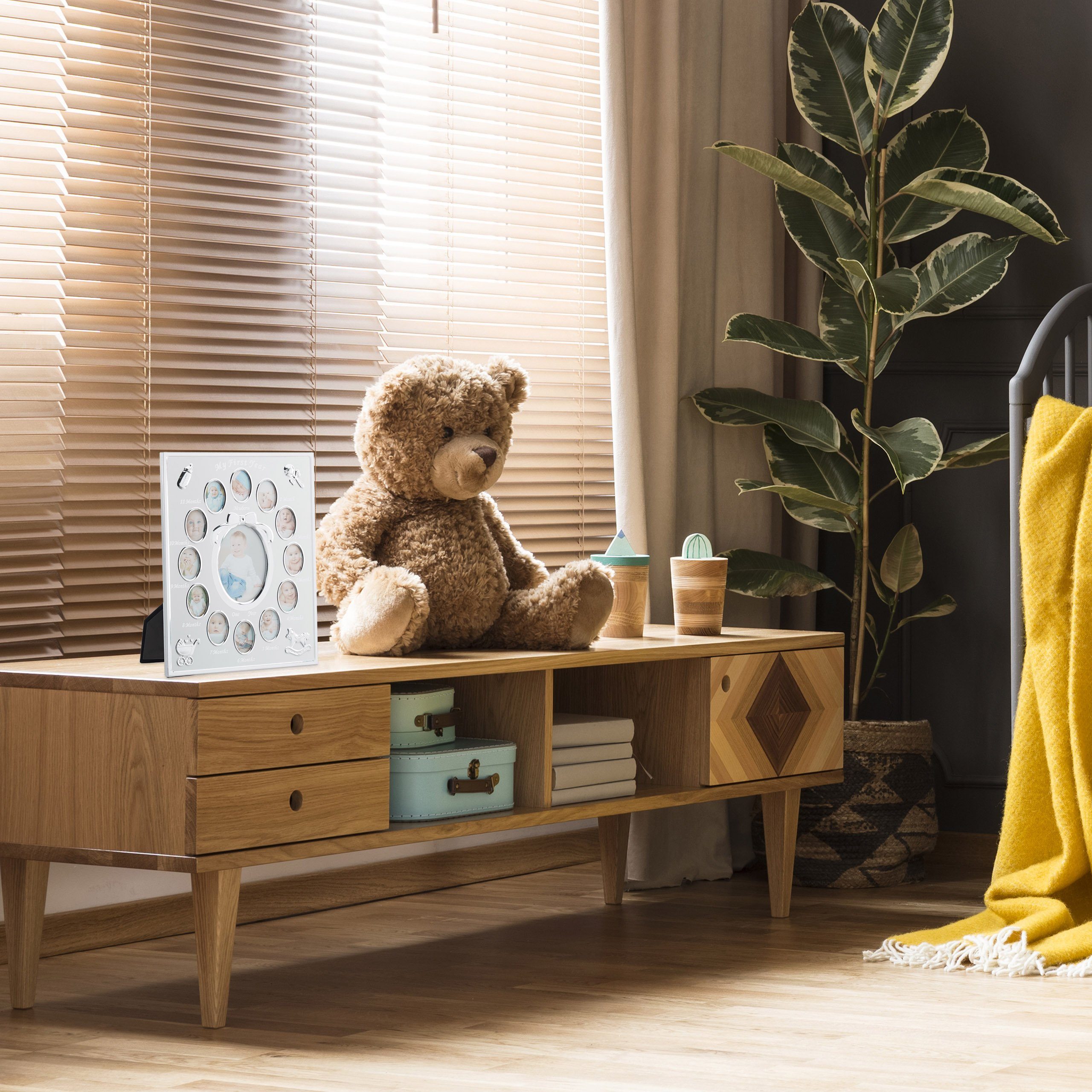 relaxdays Collagerahmen Babybilderrahmen "First Year", Weiß günstig online kaufen