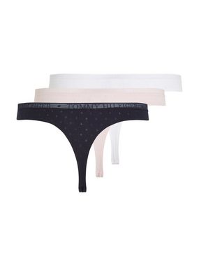 Tommy Hilfiger Underwear String 3P THONG (Packung, 3-St., 3er) dezent gemustert, Logoschriftzug