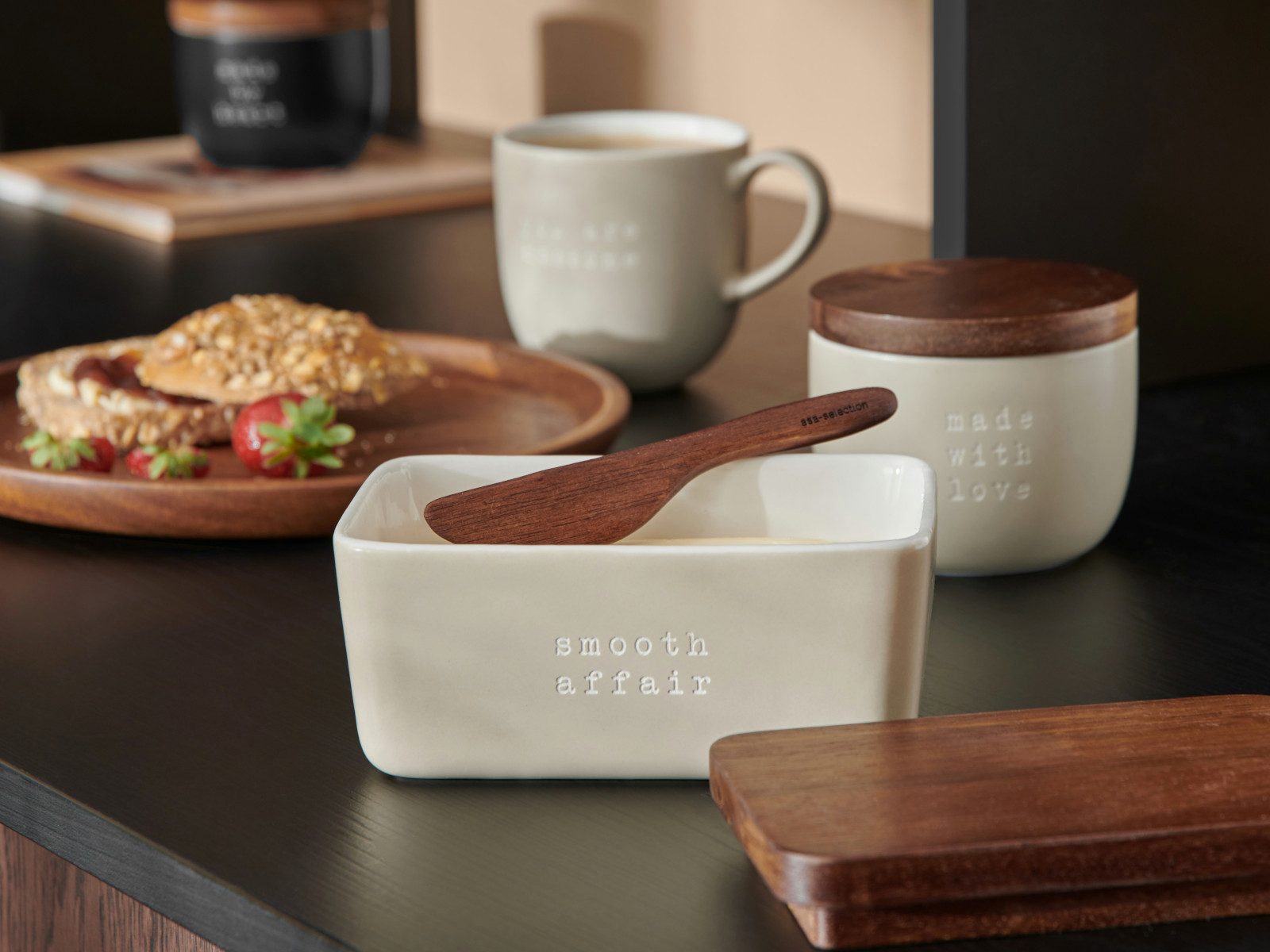 ASA SELECTION Butterdose hey! Butterdose salted & unsalted braun 15x10x7,8cm, New Bone China