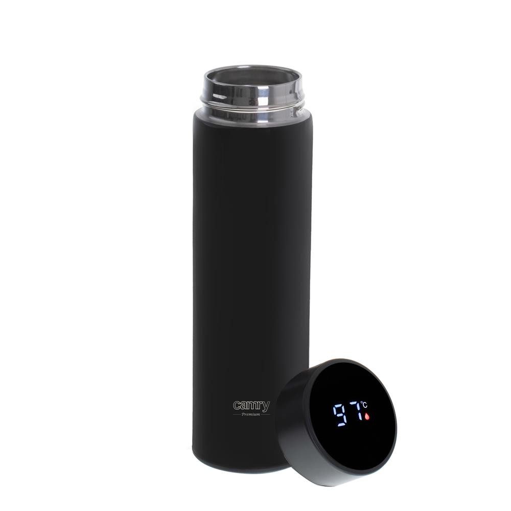 Camry Thermobecher CR 4507bk, Thermoskanne mit Temperaturanzeige, LED, 473ml, schwarz
