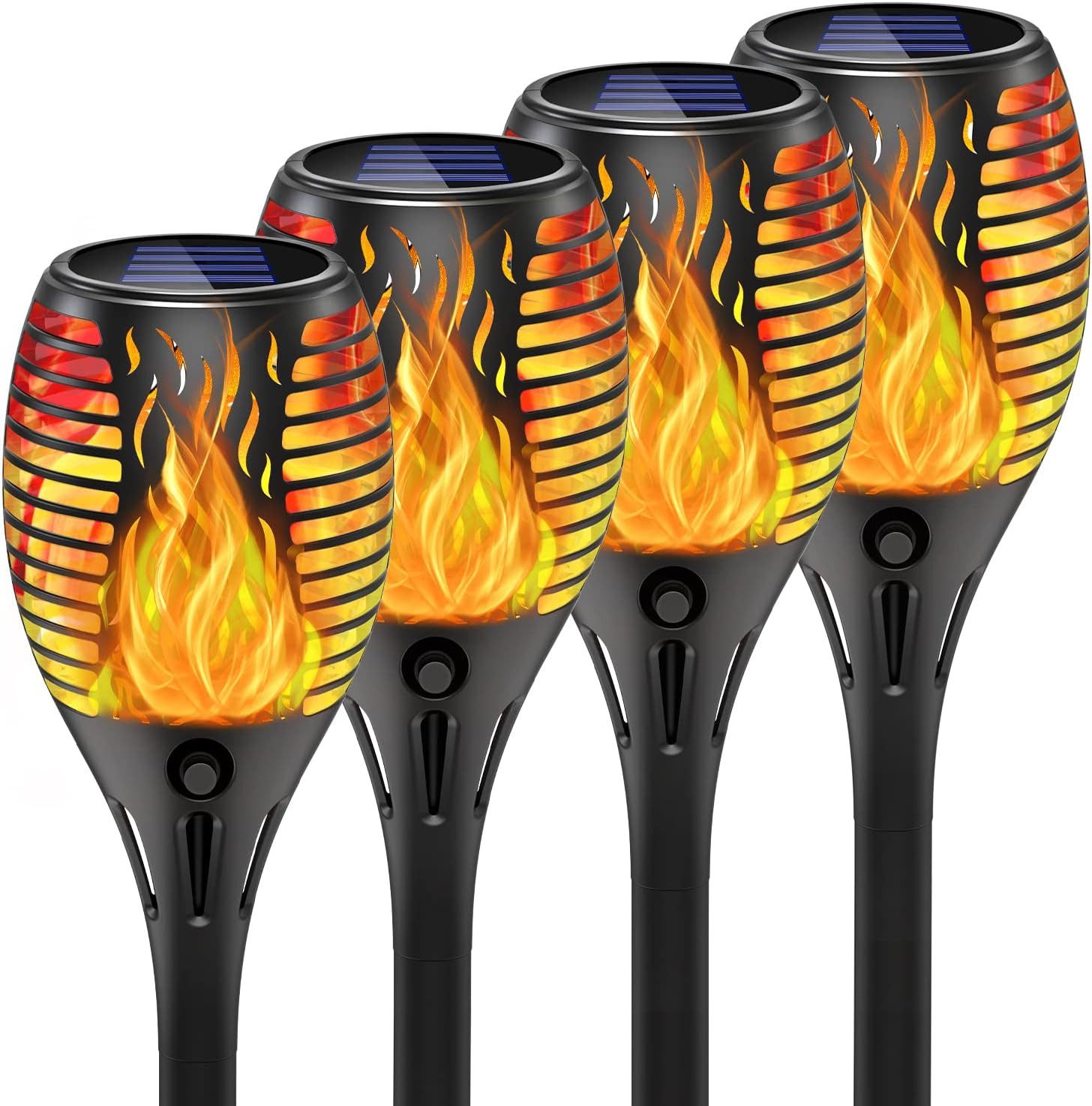 JONWALL LED Solarleuchte Solar Flammenlicht Gartenleuchte LED 4er Set Außen günstig online kaufen