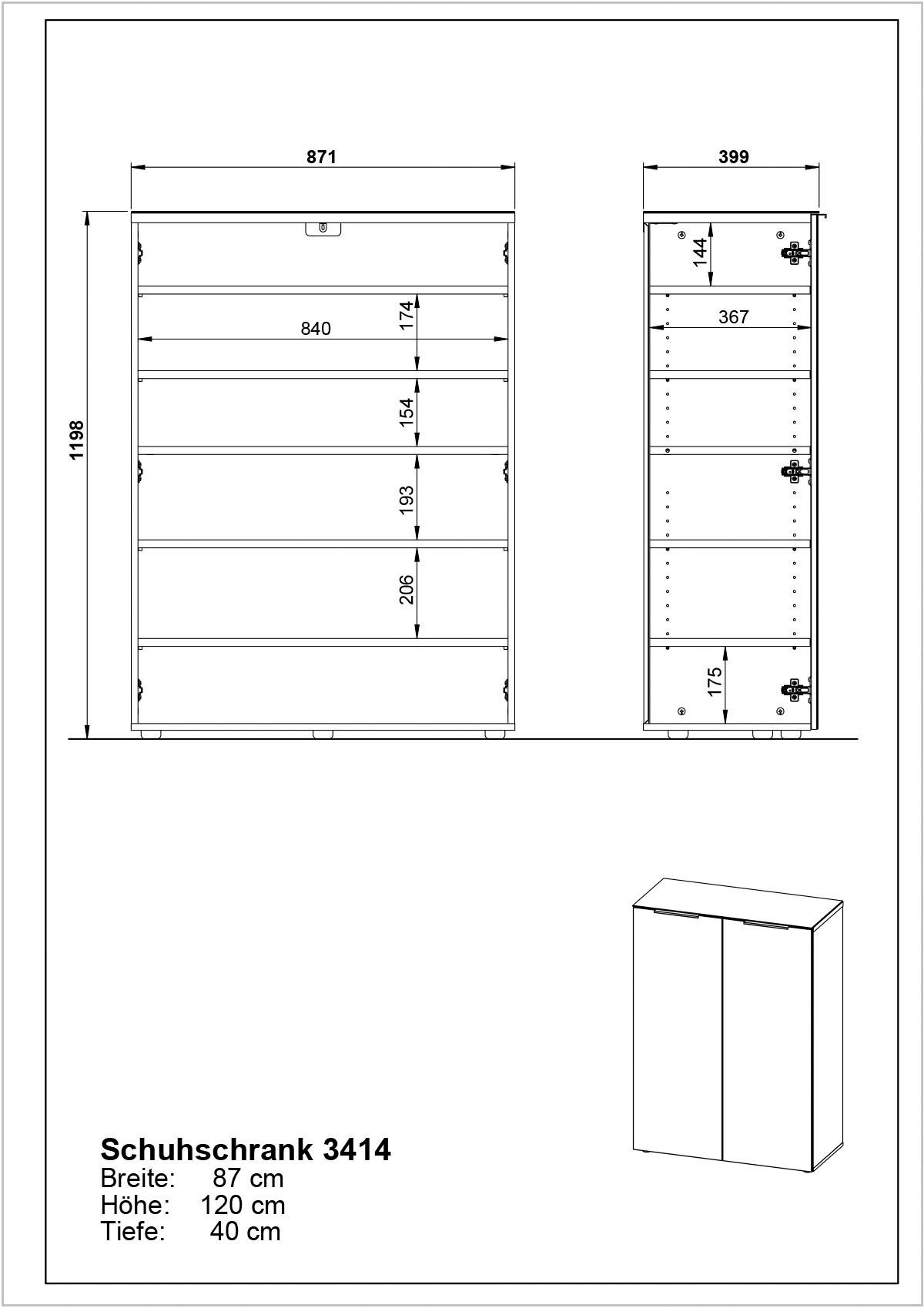 GERMANIA Schuhschrank Schuhschrank 3414 GW-GENOVA