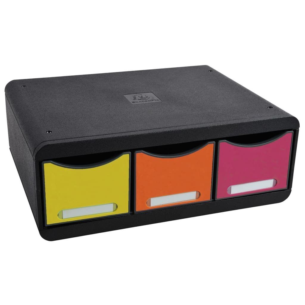 EXACOMPTA Schubladenbox Schubladenbox Toolbox Maxi mit 3 Laden Harlequin Mehrfarbig