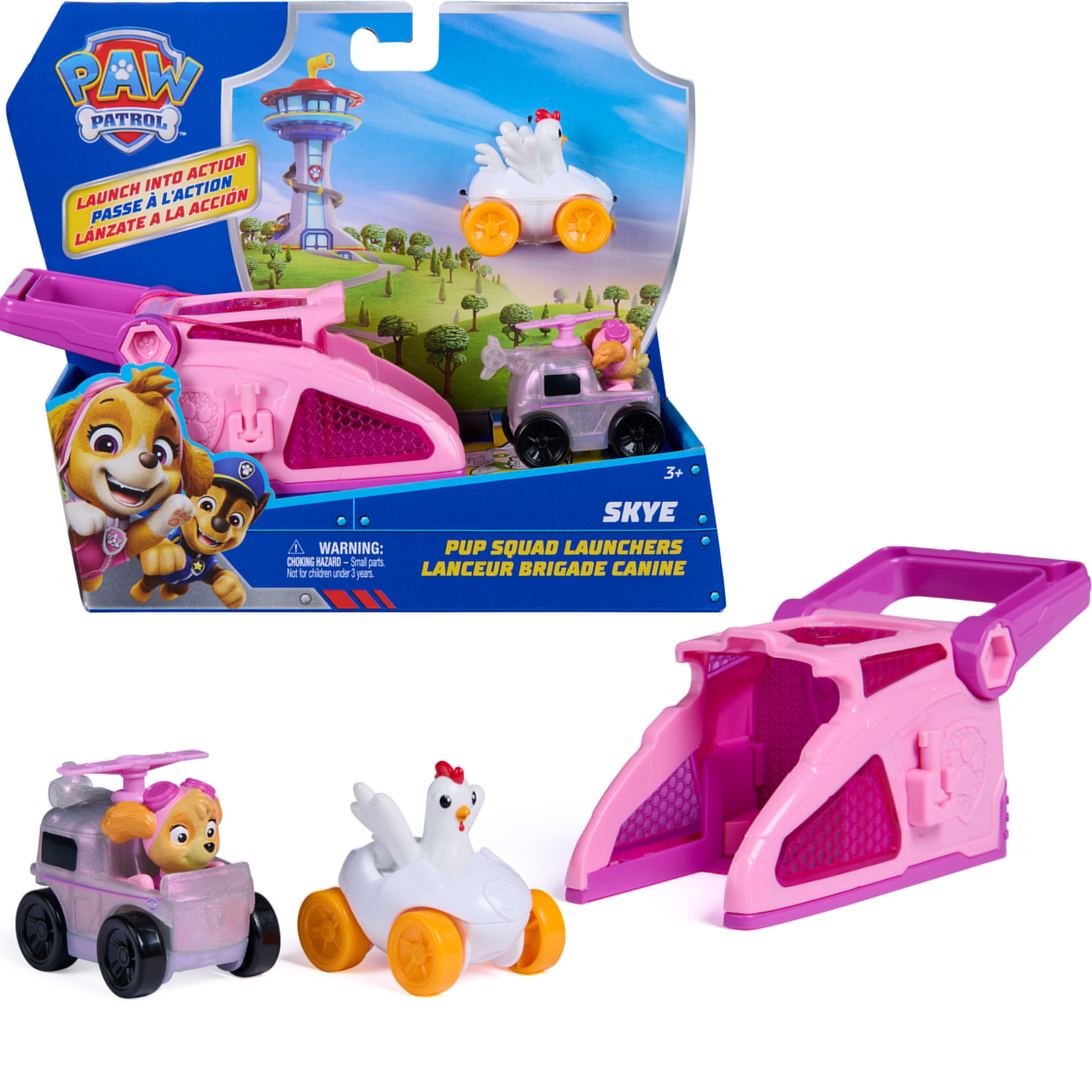 Spin Master Spielzeug-Auto PAW Patrol – Pup Squad Launcher mit Skye & Henrietta Fahrzeugen