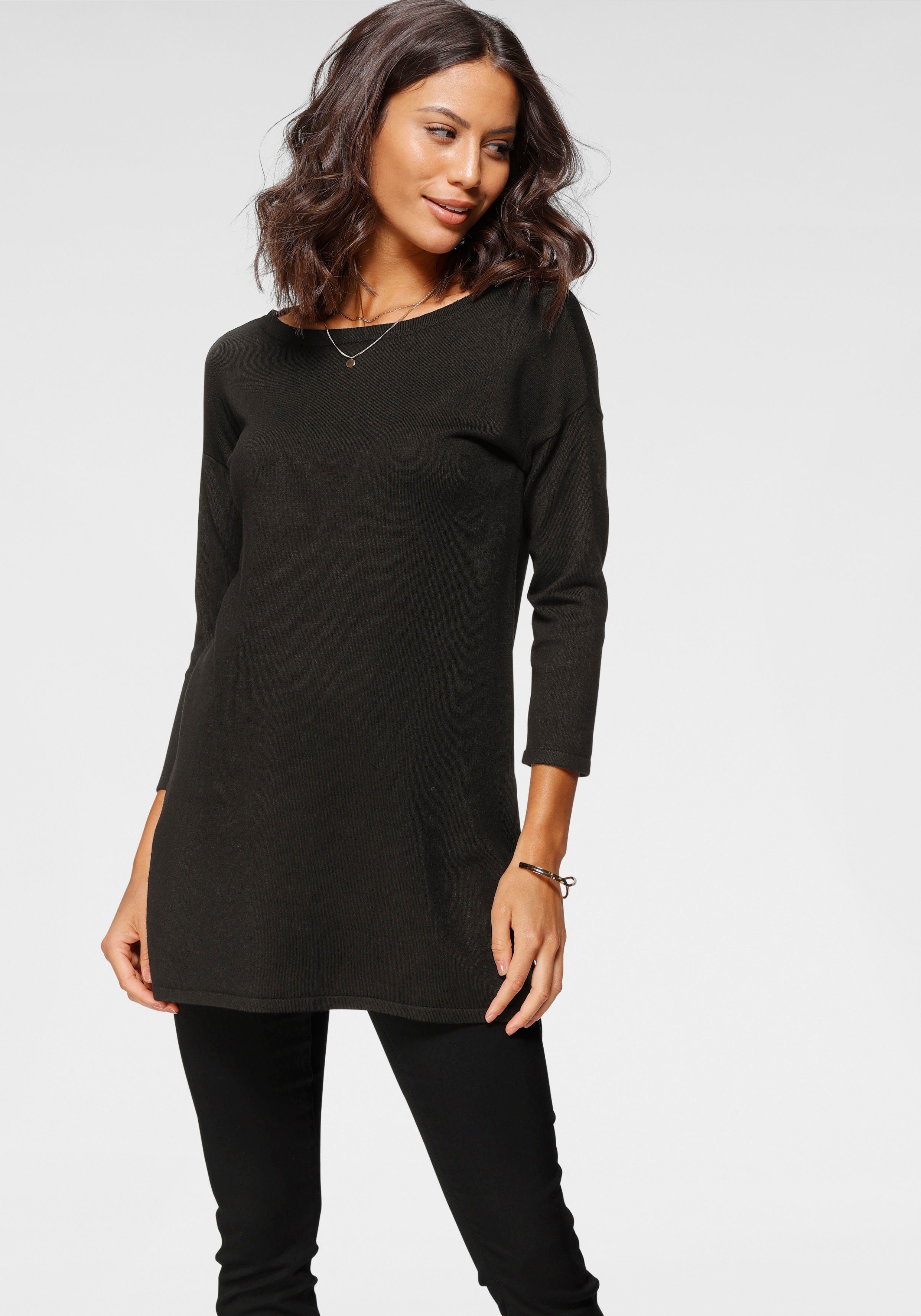 Longpullover Wollpullover Lang Charis Moda Vorne Kurz Hinten Lang