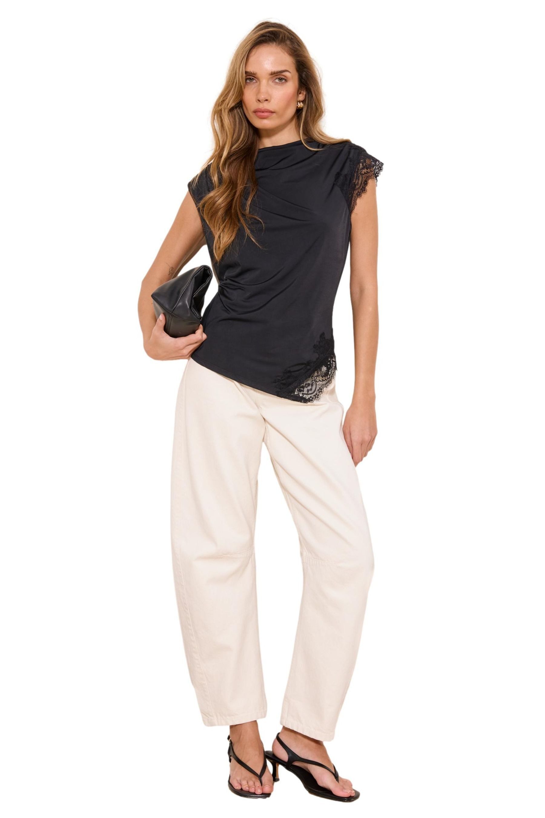 Blusentop Lipsy Asymmetrisches Neckholder-Oberteil, Regular