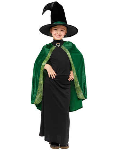 Amscan Hexen-Kostüm Professor McGonagall Kostüm für Kinder - Grün, Magierin Zauberin aus Harry Potter