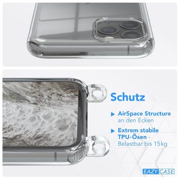 EAZY CASE Handykette Kette Clips Schwarz für Apple iPhone 11 Pro 5,8 Zoll, Handykordel Umhängetasche für Handy Hülle durchsichtig Beige Taupe