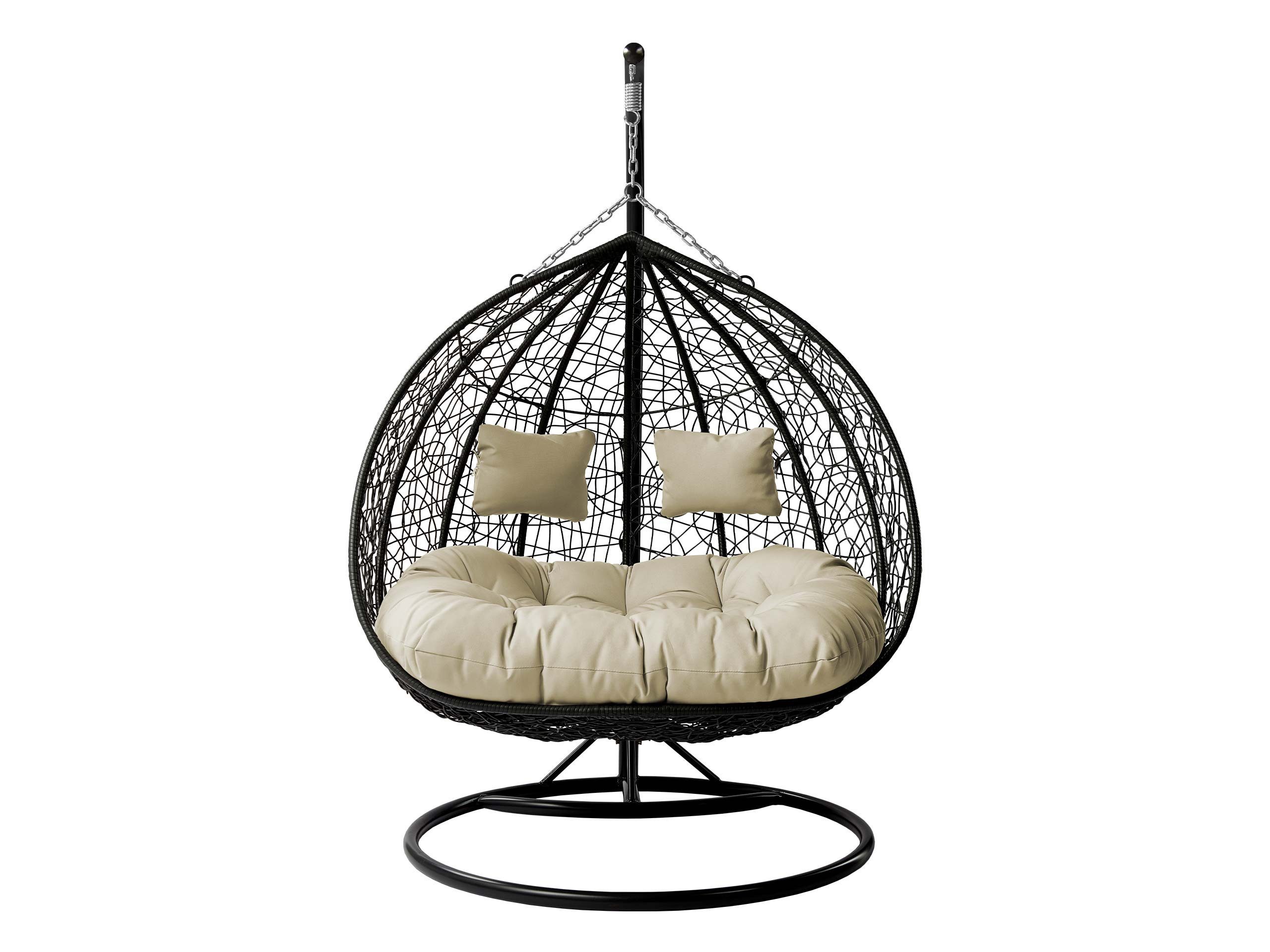 MIRJAN24 Hängesessel Olivia (Korb aus Technorattan, Stahlskelett, Kissen-Set), für zwei Personen