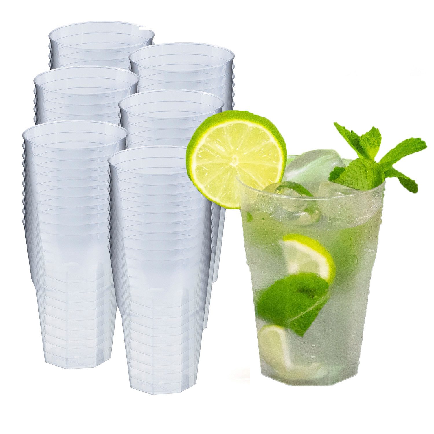 silverkitchen Cocktailglas Mehrwegbecher Plastik 300ml, Plastikbecher Set, Widerverwendbar, Made in Germany