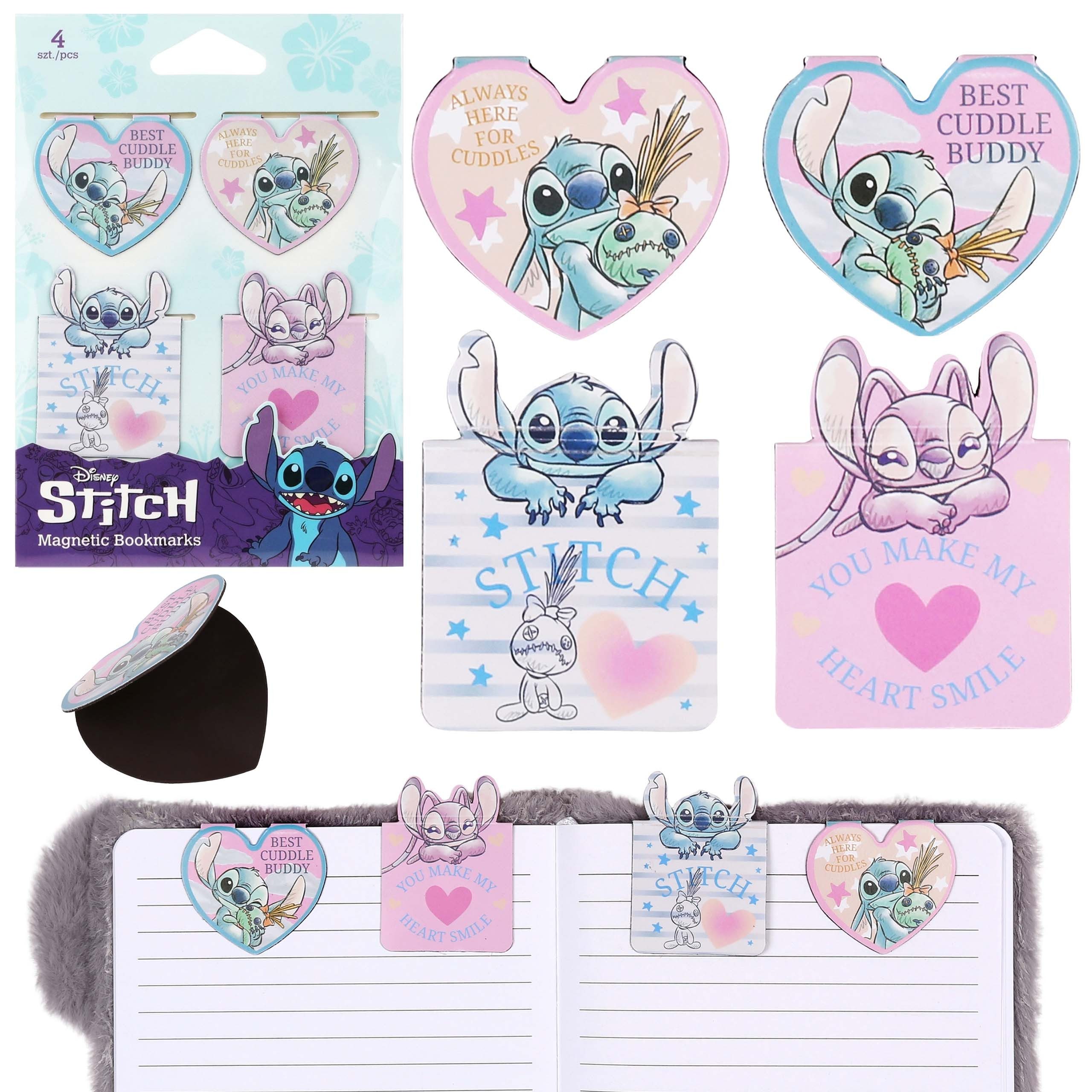 Sarcia.eu Закладка DISNEY Stitch 4er Set – Magnetische Закладка für Mädchen